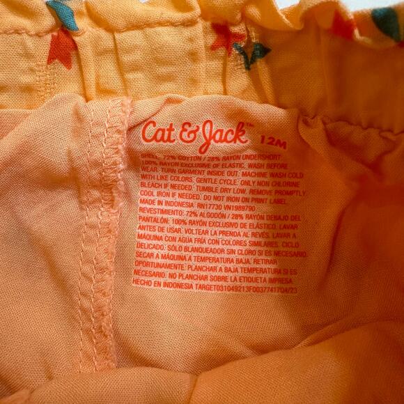 Cat and Jack Baby Girl Summer Outfit sz 12 m Two Piece Matching Set - Picture 5 of 8